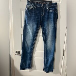 Rock Revival Women's Blue Jeans size 30 Easy Straight